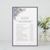 Elegantes Lavender Floral Brautparty Game (Stehend Vorderseite)