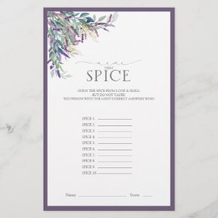 Elegantes Lavender Floral Brautparty Game