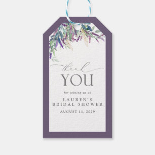 Elegantes Lavender Floral Brautparty Personal Geschenkanhänger