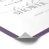 Elegantes Lavender Floral Brautparty Willkommen Poster (Ecke)