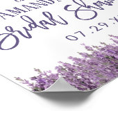 Elegantes Lavender Floral Brautparty Willkommen Poster (Ecke)
