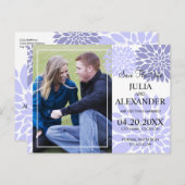 Elegantes Lavender Floral Burst Foto Save the Date Ankündigungspostkarte (Vorne/Hinten)