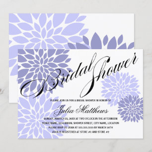 Elegantes Lavender Floral Burst Script-Brautparty Einladung