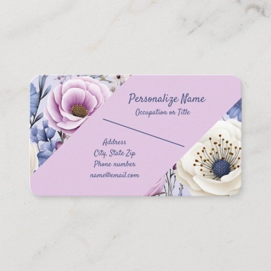 Elegantes Lavender Flower Garden Blumenthema Visitenkarte (Vorderseite)