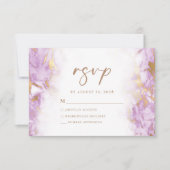 Elegantes Lavender Gold Marble UAWG RSVP Karte (Vorderseite)