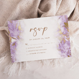 Elegantes Lavender Gold Marble UAWG RSVP Karte