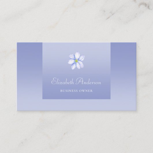 Elegantes Lavender Gradient Lila Floral Logo Visitenkarte (Vorderseite)