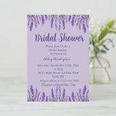 Elegantes Lavender Lila Brautparty Einladung (Stehend Vorderseite)