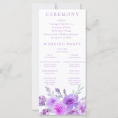 Elegantes Lavender Lila Hochzeitsfeier (Rückseite)