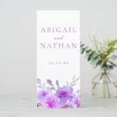 Elegantes Lavender Lila Hochzeitsfeier (Stehend Vorderseite)