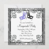 Elegantes Lavender Lila Mask Masquerade Party Einladung (Rückseite)