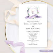 Elegantes Lavender Lila Monogram Wedding Program