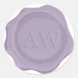 Elegantes Lavender Lila Monogram Wedding Wax Siege Runder Aufkleber