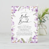 Elegantes Lavender Lilac Florals Baby Brunch Einladung (Stehend Vorderseite)