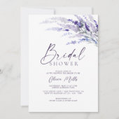 Elegantes Lavender Mauve Dusty Lila Brautparty Einladung (Vorderseite)