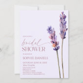 Elegantes Lavender Pflanze Branch Blume Brautparty Einladung (Vorderseite)