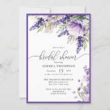 Elegantes Lavender Purple Flowers Brautparty