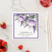 Elegantes Lavender Purple Flowers Brautparty Serviette (Beispiel)