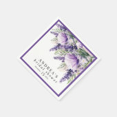 Elegantes Lavender Purple Flowers Brautparty Serviette (Ecke)
