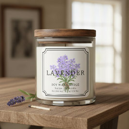 Elegantes Lavender Soy Wax Candle Business Label Quadratischer Aufkleber