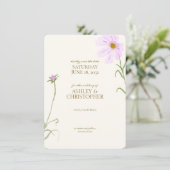 Elegantes Lavender Spring Wildblume Wedding Foto Save The Date (Stehend Vorderseite)