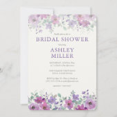 Elegantes Lavender Watercolor Brautparty Einladung (Vorderseite)