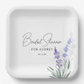 Elegantes Lavender Watercolor-Brautparty Pappteller (Vorderseite)