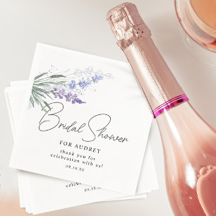 Elegantes Lavender Watercolor-Brautparty Serviette