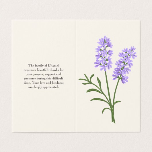 Elegantes Lavenderbeerprogramm (Außenseite Aufgefaltet)