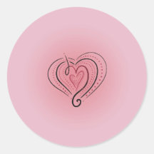 Elegantes Layered Black & Red Heart auf rosa Aufkl