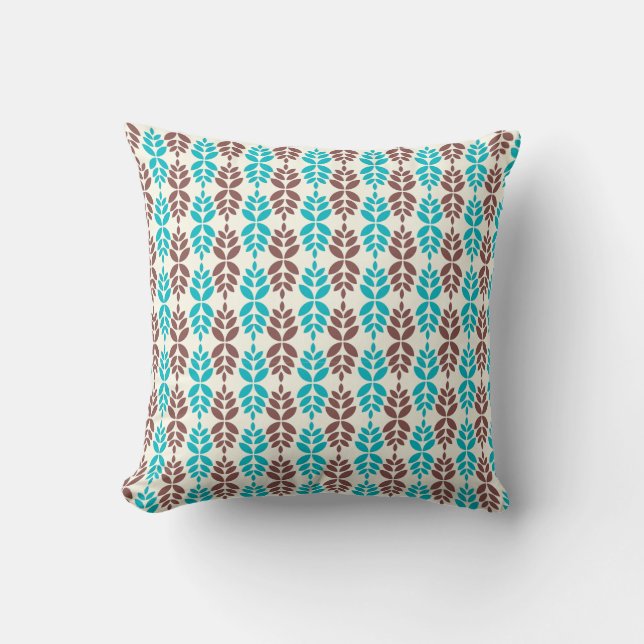 Elegantes Leaf Bliss Nahtloses Pattern Kissen (Vorderseite)
