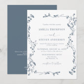 Elegantes Leaf Classic Hochzeitsempfang Einladung (Vorne/Hinten)