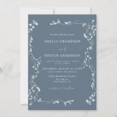 Elegantes Leaf Classic Hochzeitsempfang Einladung (Vorderseite)