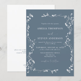 Elegantes Leaf Classic Hochzeitsempfang Einladung