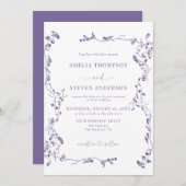 Elegantes Leaf Classic Hochzeitsempfang Einladung (Vorne/Hinten)