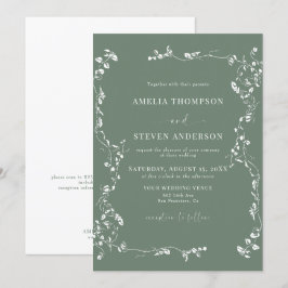 Elegantes Leaf Classic Hochzeitsempfang Einladung