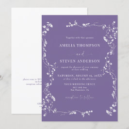 Elegantes Leaf Classic Hochzeitsempfang Einladung