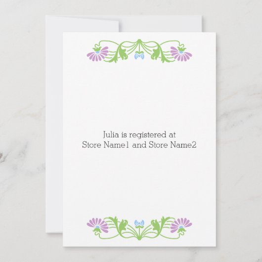 Elegantes Leaf Florals und Wirbel Brautparty Einladung (Rückseite)