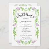 Elegantes Leaf Florals und Wirbel Brautparty Einladung (Vorne/Hinten)