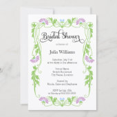 Elegantes Leaf Florals und Wirbel Brautparty Einladung (Vorderseite)