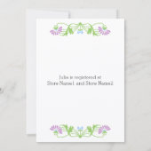 Elegantes Leaf Florals und Wirbel Brautparty Einladung (Rückseite)