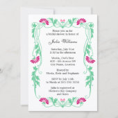 Elegantes Leaf Florals und Wirbel Brautparty Einladung (Vorderseite)