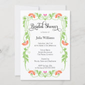 Elegantes Leaf Florals und Wirbel Brautparty Einladung (Vorderseite)