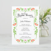 Elegantes Leaf Florals und Wirbel Brautparty Einladung (Stehend Vorderseite)