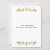 Elegantes Leaf Florals und Wirbel Brautparty Einladung (Rückseite)