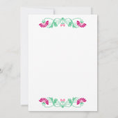 Elegantes Leaf Florals und Wirbel Hochzeiten Einladung (Rückseite)
