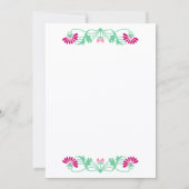 Elegantes Leaf Florals und Wirbel Hochzeiten Einladung (Rückseite)