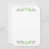 Elegantes Leaf Florals und Wirbel Hochzeitsfeier Einladung (Rückseite)