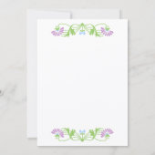 Elegantes Leaf Florals und Wirbel Hochzeitsfeier Einladung (Rückseite)