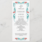 Elegantes Leaf Florals und Wirbel Hochzeitsprogram Programm (Vorderseite)